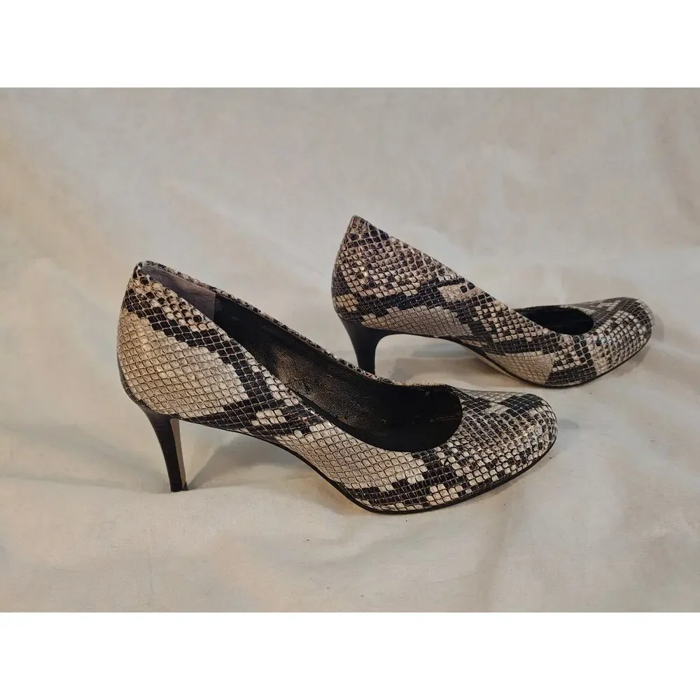 Banana Republic Size‎ 7.5 Snake Print 3in Round Toe Heels Career Date Night